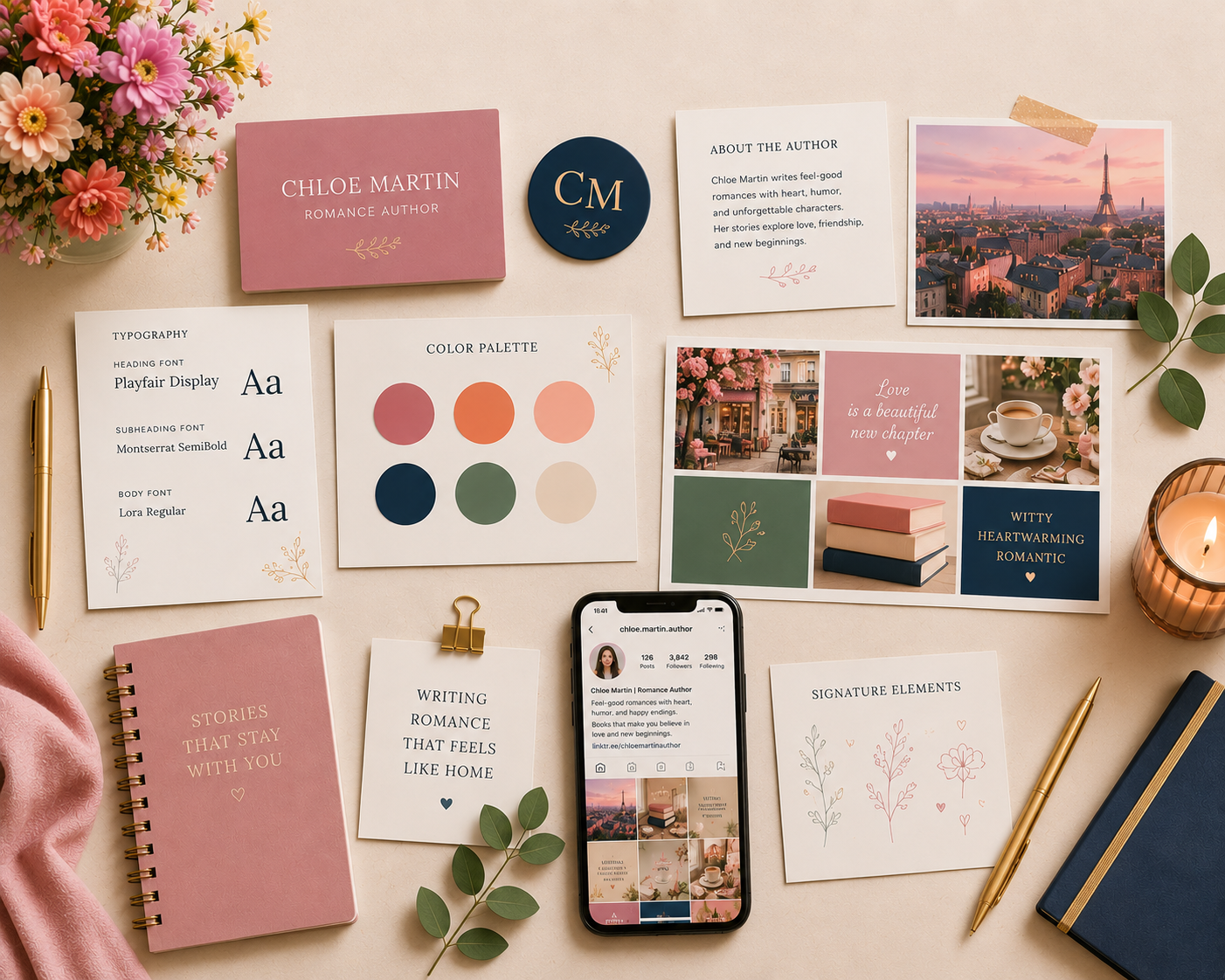 Kit identité auteur — romance, Chloe Martin