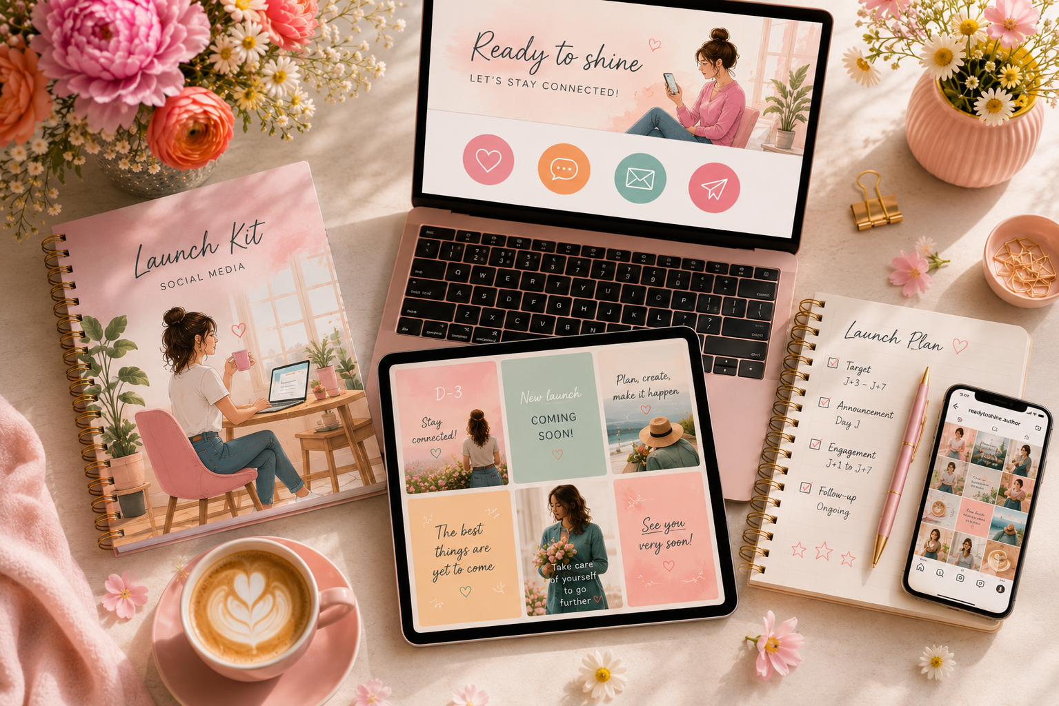 Social Media Launch Kit — visuals, editorial calendar and campaign materials