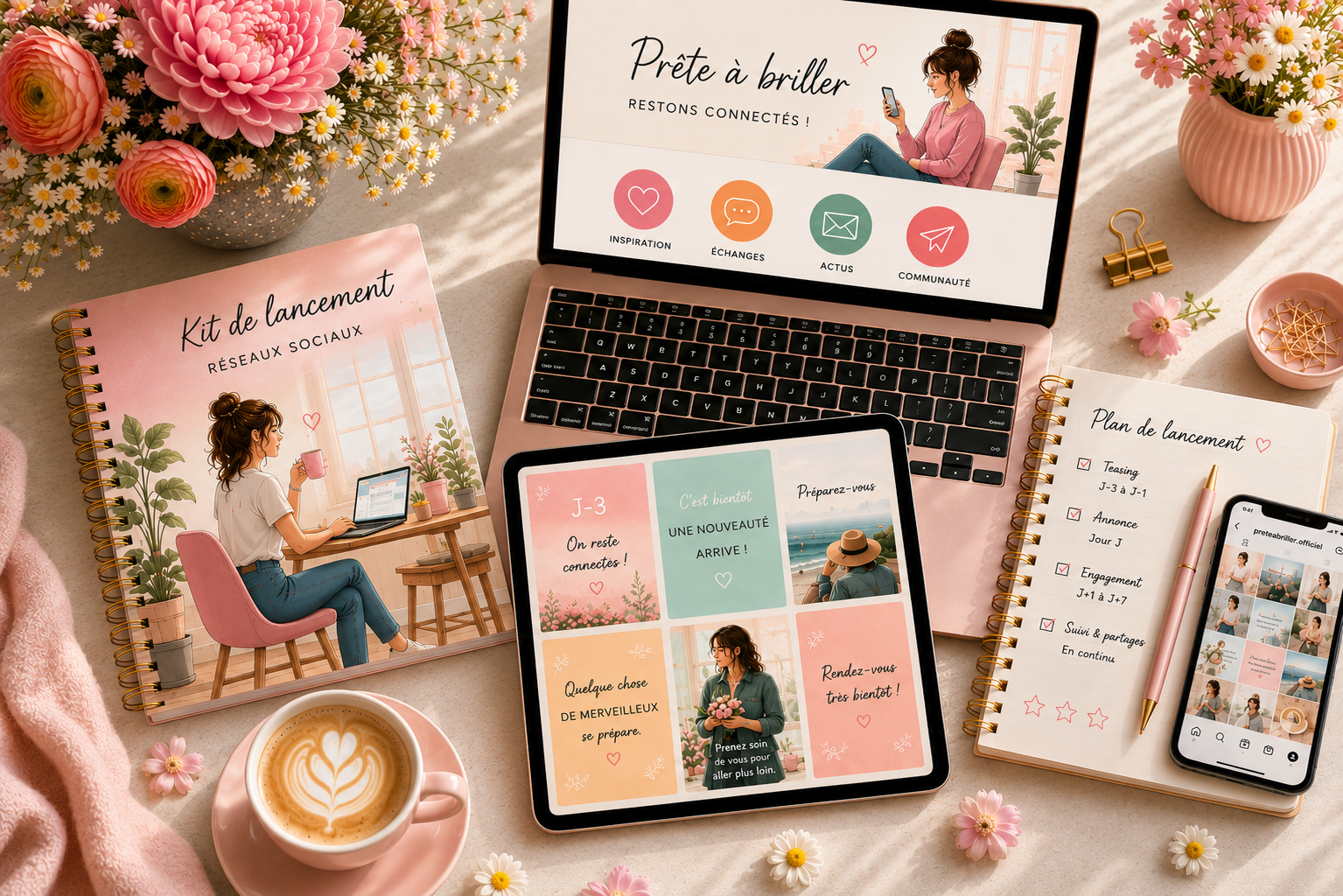 Kit Lancement Réseaux Sociaux — visuels, calendrier éditorial et matériaux de campagne